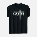 Black Faith Cross Graphic T-Shirt