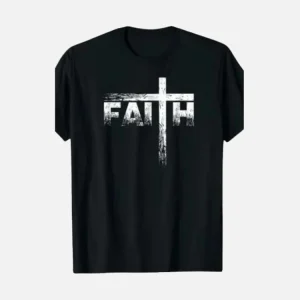 Black Faith Cross Graphic T-Shirt