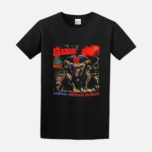 Black Heavy Metal Beast Graphic T-Shirt