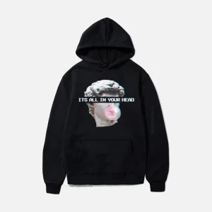 Black Its All In Your Head Statue Hoodie