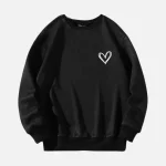 Black Minimal Heart Sweatshirt