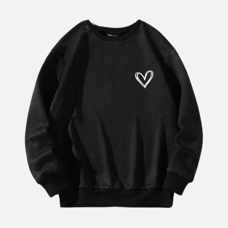 Black Minimal Heart Sweatshirt Black Minimal Heart Sweatshirt