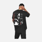 Black Moon Space Back Print T-Shirt