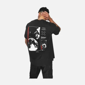 Black Moon Space Back Print T-Shirt