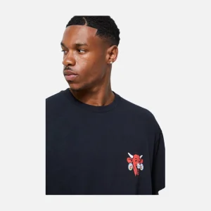 Black Red Cow Back Print T-Shirt