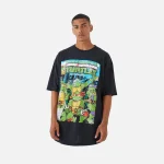 Black Retro Comic Cover Graphic T-Shirt