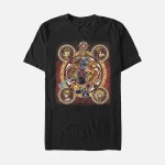 Black Stained Glass Character Circle T-Shirt