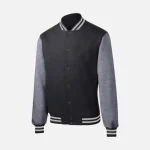 Charcoal Grey Sleeve Letterman Jacket