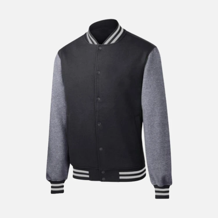 Charcoal Grey Sleeve Letterman Jacket Charcoal Grey Sleeve Letterman Jacket