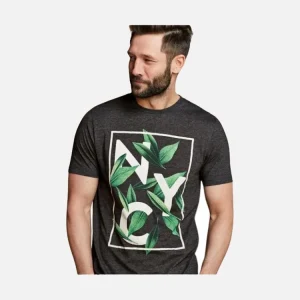 Charcoal NYC Leaf Graphic T-Shirt