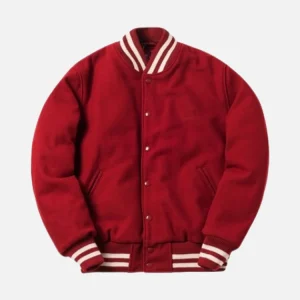 Classic Red Wool Varsity Jacket