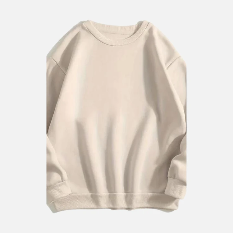Cream Plain Oversized Sweatshirt Cream Plain Oversized Sweatshirt