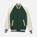Green And Cream Raglan Varsity Jacket