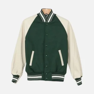 Green And Cream Raglan Varsity Jacket