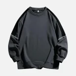 Mens Charcoal Contrast Piping Sweatshirt