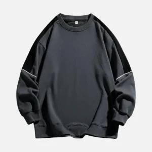 Mens Charcoal Contrast Piping Sweatshirt