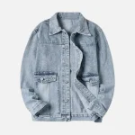 Mens Light Wash Oversized Denim Jacket