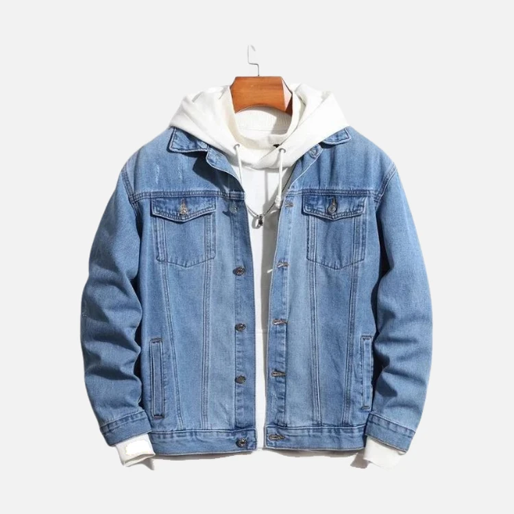 Mens Medium Wash Flap Pocket Denim Jacket Mens Medium Wash Flap Pocket Denim Jacket
