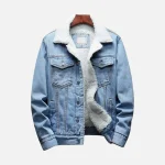 Mens Sherpa Lined Denim Trucker Jacket