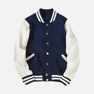 Navy And White Varsity Jacket