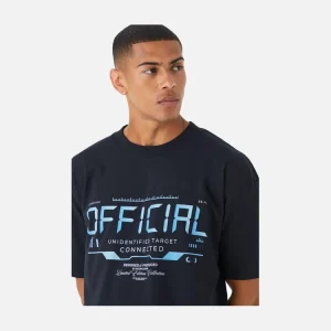 Navy Slogan Graphic T-Shirt