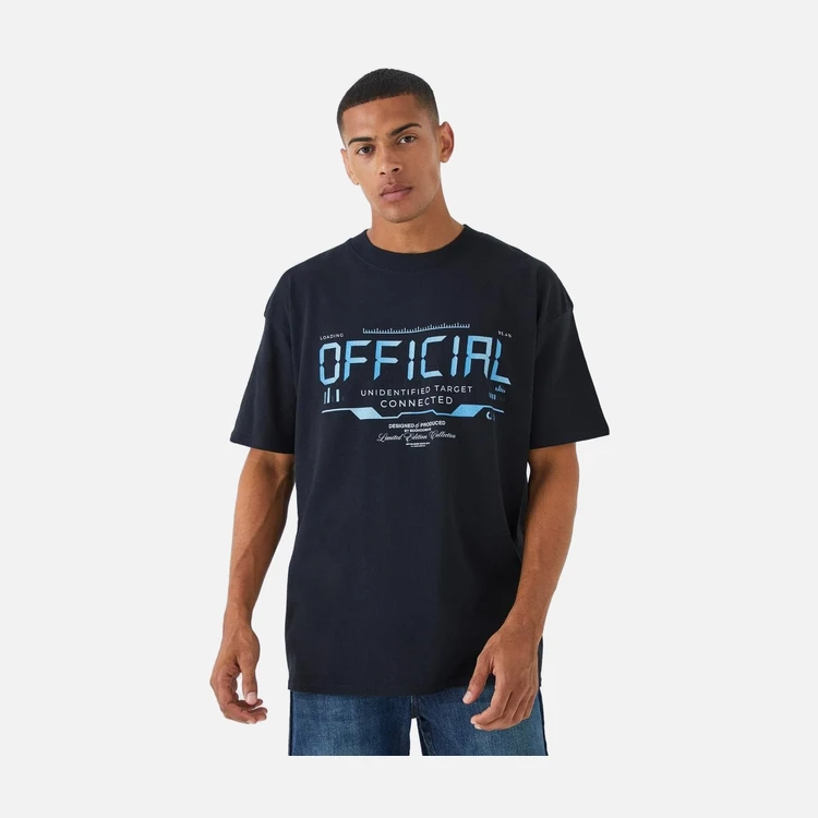 Navy Slogan Graphic T-Shirt Navy Slogan Graphic T-Shirt