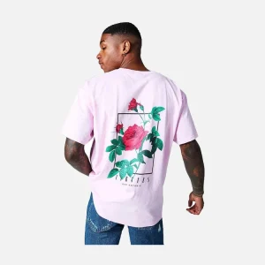 Pink Red Rose Back Print T-Shirt