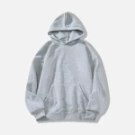 Plain Heather Grey Pullover Hoodie