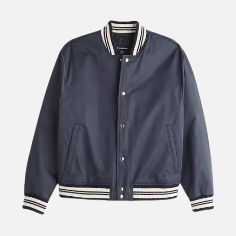 Slate Blue Bomber Varsity Jacket Slate Blue Bomber Varsity Jacket
