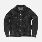 Washed Black Denim Trucker Jacket