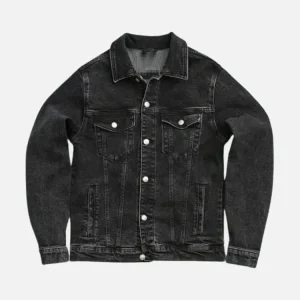 Washed Black Denim Trucker Jacket