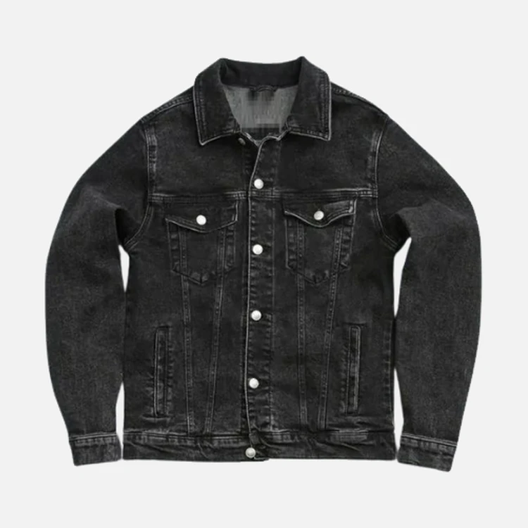 Washed Black Denim Trucker Jacket Washed Black Denim Trucker Jacket