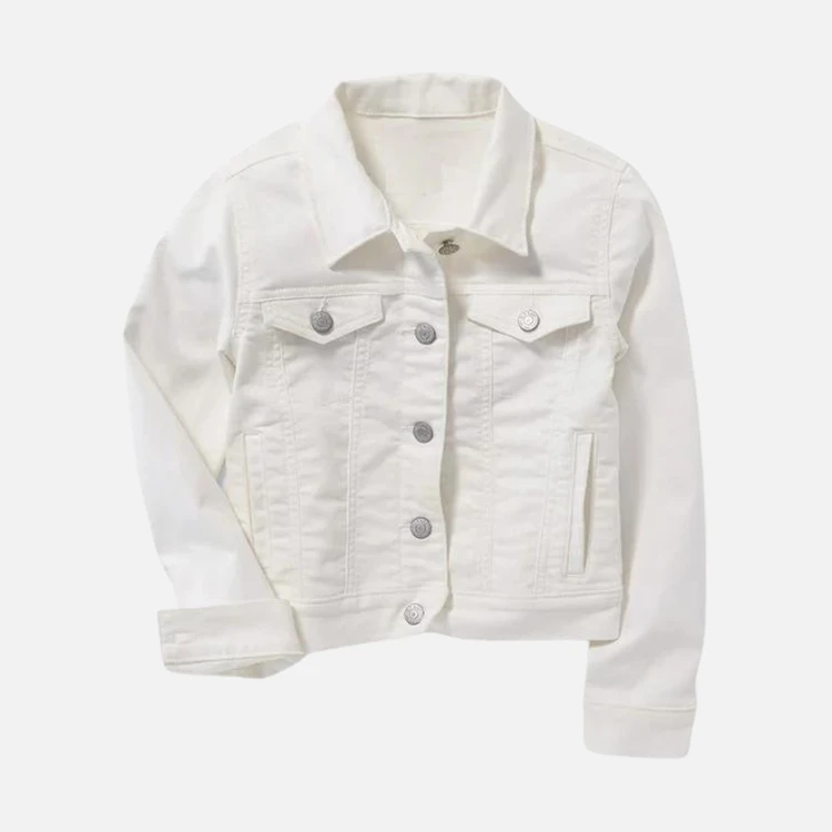 White Flap Pocket Denim Jacket White Flap Pocket Denim Jacket